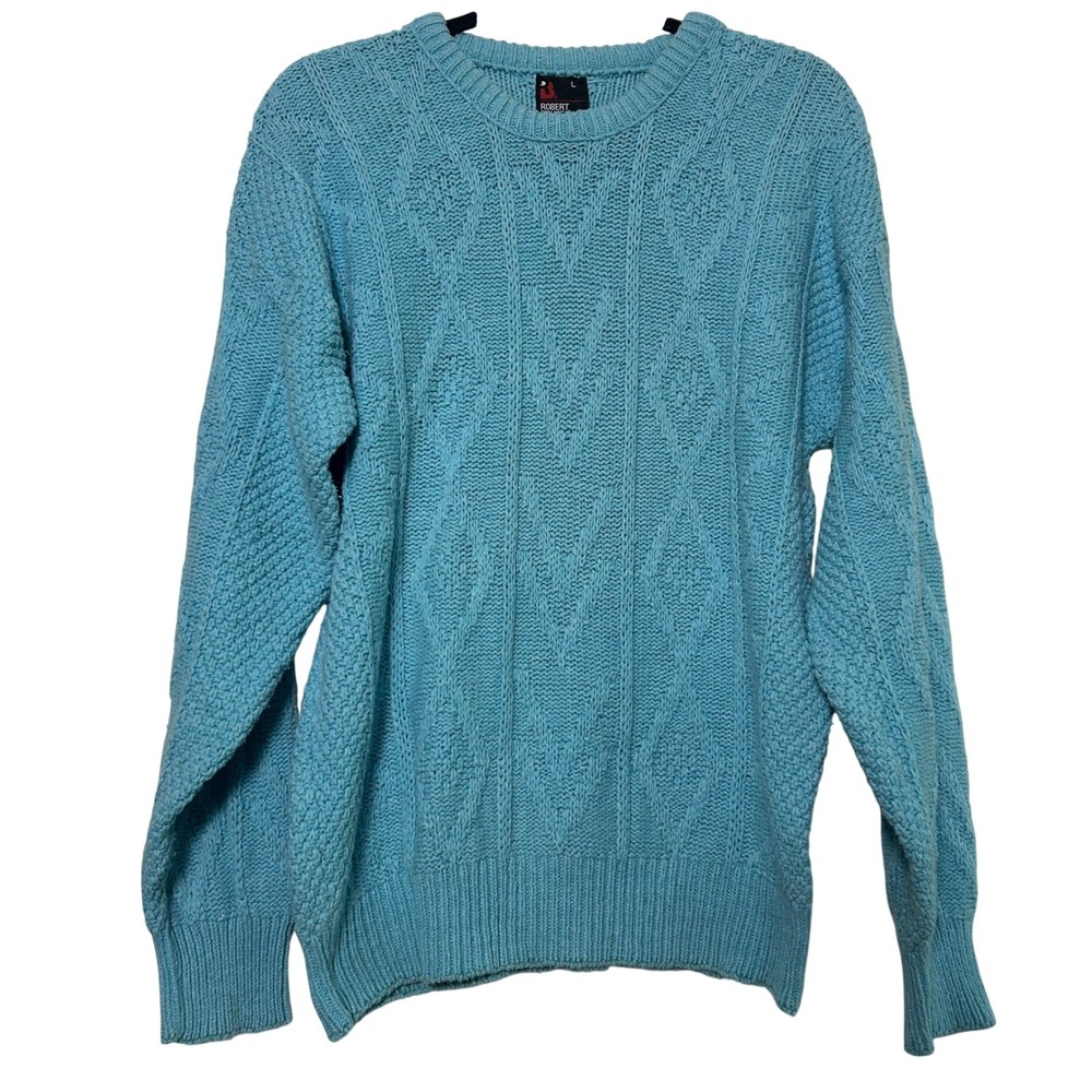 vintage 80's/90's blue diamond‎ cable knit sweater pullover